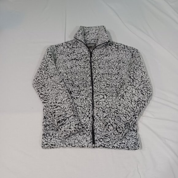 Express Sherpa Jacket Womens White Black XS/TP Fleece Full Zip Mock Neck - Picture 1 of 10